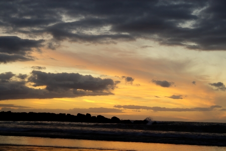 cloudy sky at sunsetの写真素材
