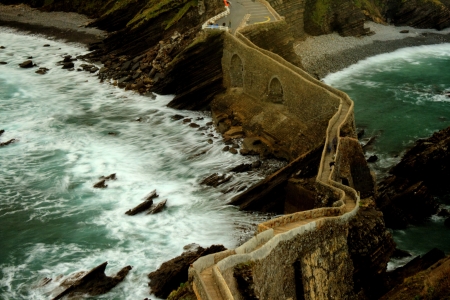 sea ââsurrounded stairsの写真素材