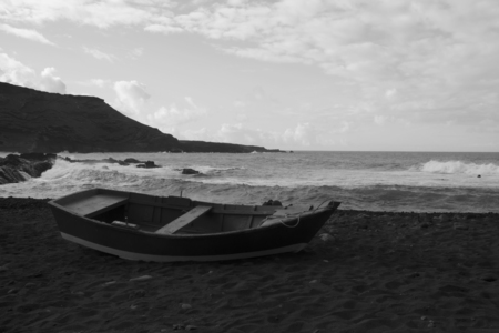 volcanic beach in lanzaroteの写真素材