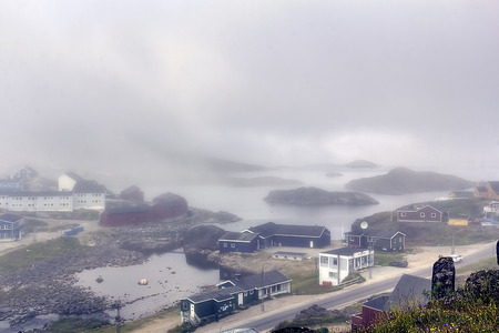 town in south greenlandの写真素材