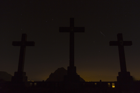 viacrucis in the mountainsの写真素材
