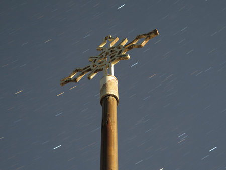 cross in the coast of bizkaiaの写真素材