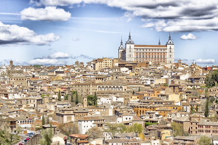 panoramic of the city of toledo in spainの写真素材