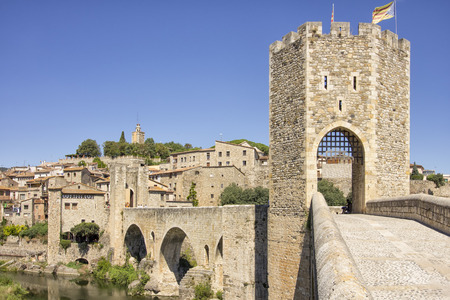 medieval bridge in ancient townのeditorial素材