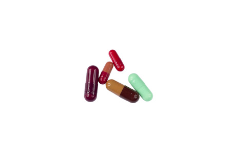 isolated pills in white background