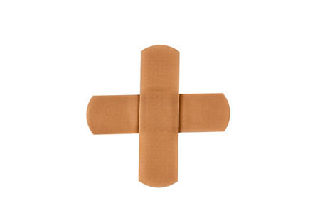 isolated band aid in white backgroundの写真素材