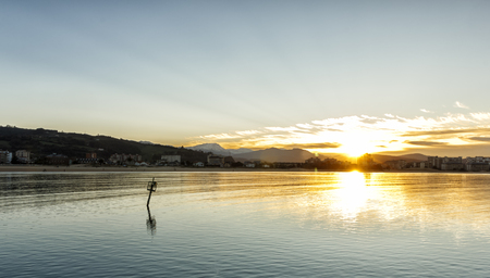panoramic landscape of the beach of laredoの写真素材