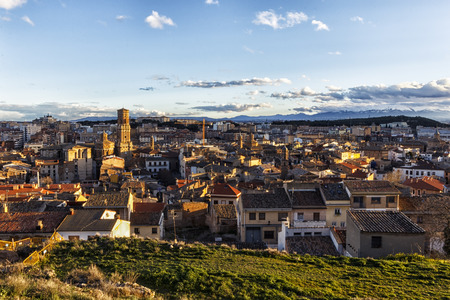 city of tuleda at sunsetの写真素材