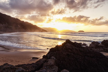 sunset at the beachの写真素材