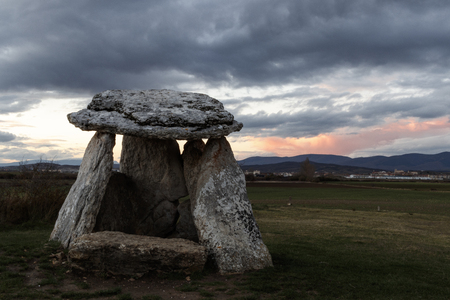 dolmen in the basque countryの写真素材