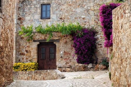 ancient street in the town of palsの写真素材
