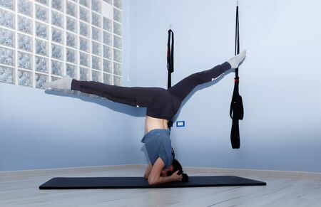 young woman doing sport in a  gym