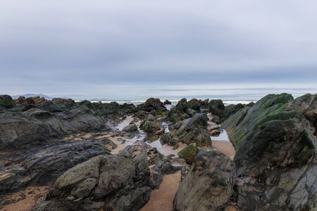 rocky beach in the basque country