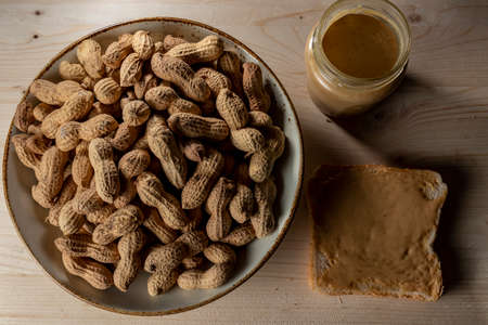 peanut and peanut butter in a table