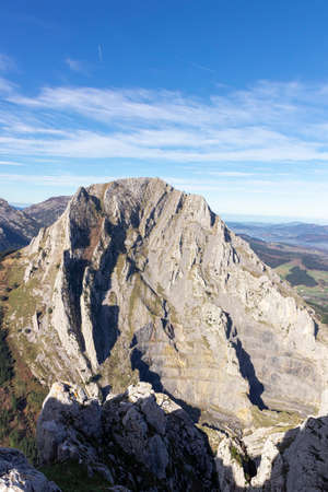 view of rocky mountains in the basque country