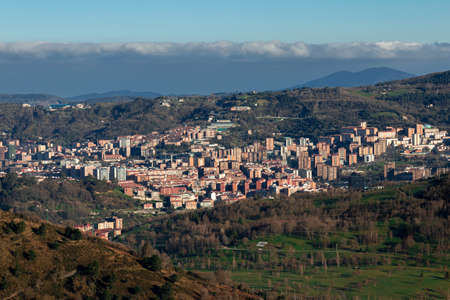 view of the city of bilbao from aboveの写真素材
