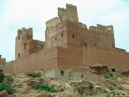 ancient kasbah in the atlas in moroccoのeditorial素材