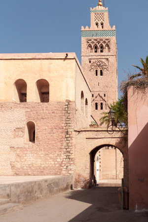 ancient street in a town of moroccoの写真素材