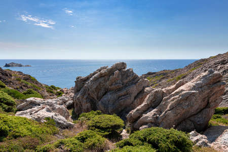 coast of cap of creus in the north of spain in mediterranean sea near cadaques in gironaの写真素材