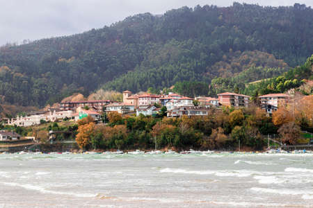 town of mundaka in the province of bizkaia in spain famous for their wave and the surf