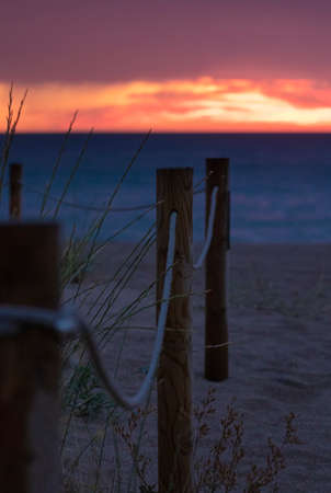 Costa Brava beach in Girona at sunriseの写真素材