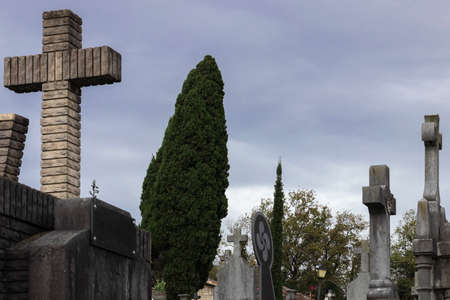 day cemetery in the village of Basauri in Spain