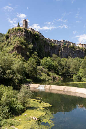 medieval village of castellfollit de la roca in northern spain
