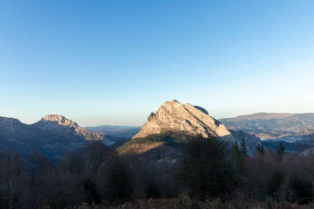 rocky peaks of the urkiola mountains in the basque country