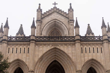 vitoria cathedral a cloudy day