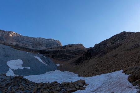 high mountain in the pyrenees in gavarnie, in the south of france in summerの写真素材