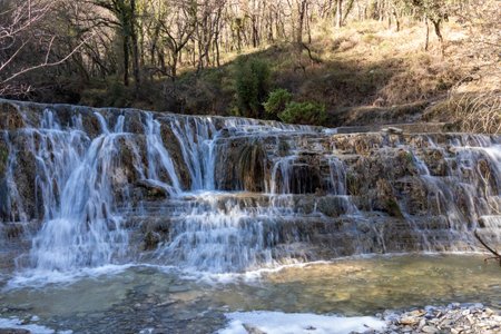 Spectacular Delika Waterfall: A Majestic Natural Wonder in Vizcayaの写真素材