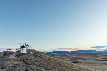 From Don Quixote to Renewable Energy: The Legacy of the Windmills of Consuegraの写真素材
