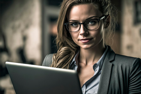 business woman in a modern officeの素材