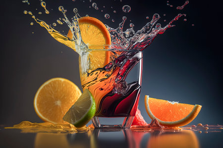 Splashing with Flavor: A Burst of Refreshment and Nutrition in Every Glass of Freshly Squeezed Fruit Juiceの素材