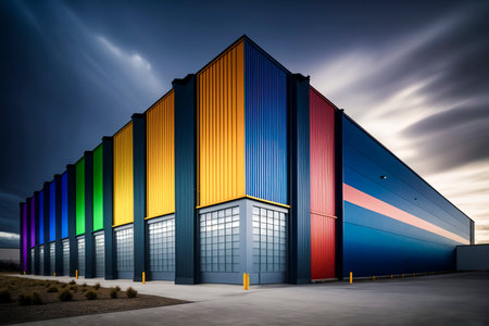 The Backbone of Global Trade: An Industrial Warehouse's Exteriorの素材