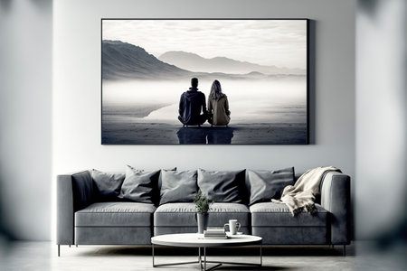 The Art of Minimalism: A Clean and Serene Living Space, ai generativeの素材