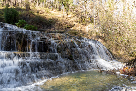 A Serene Escape: Exploring the Majestic Cascades of Delika in Basque Countryの写真素材