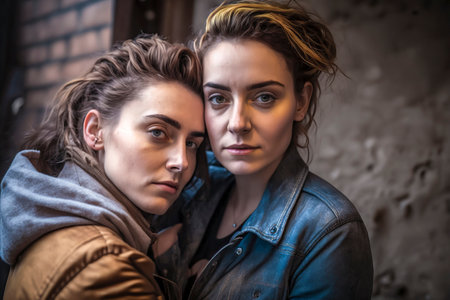 Unconditional Love: Embracing Diversity and Celebrating Same-Sex Relationships in a Heartfelt Moment of Intimacyの素材