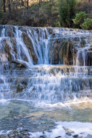A Serene Escape: Exploring the Majestic Cascades of Delika in Basque Countryの写真素材