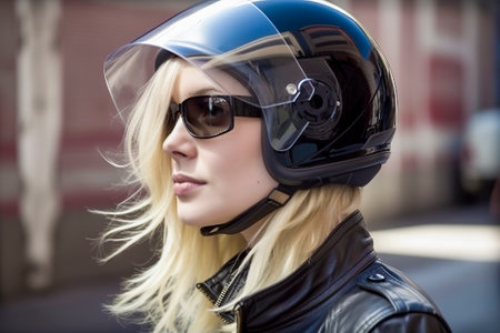 Unleashing the Thrill: A Woman's Motorcycle Adventure in Styleの素材