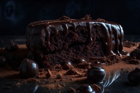 Decadent and Tempting Dark Chocolate Cake: An Indulgent Dessert for Gourmet Loversの素材