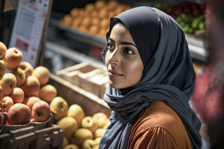 Colorful and Delicious: A Variety of Fruits for a Muslim Womanの素材