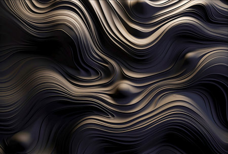 Elegant Ripples: A Captivating Display of Smooth Waves in a Stylish Monochrome Compositionの素材