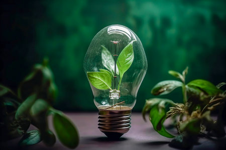 Growth in Light: The Synergy of Nature and Clean Energy Illuminatedの素材