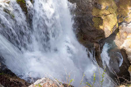 Captivating Cascading Falls in Untouched Ordesa National Parkの写真素材