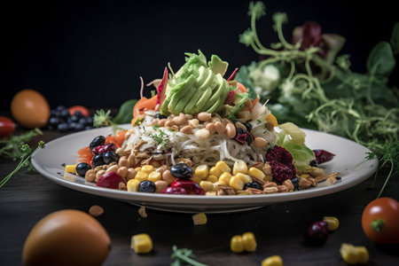 Nourishing Green Feast: Savor the Wholesome Goodness of a Refreshing and Healthy Saladの素材