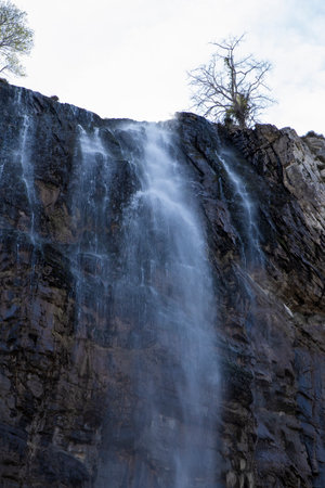 As n River Cascade: Serene Nature's Masterpiece in Picturesque Cantabriaの写真素材