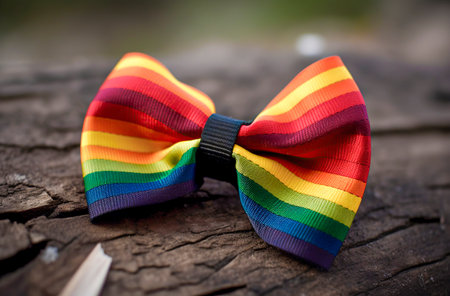 Rainbow Elegance: Stylish Bowtie in Vibrant LGBTQ+ Colors Celebrates Equality and Individualityの素材
