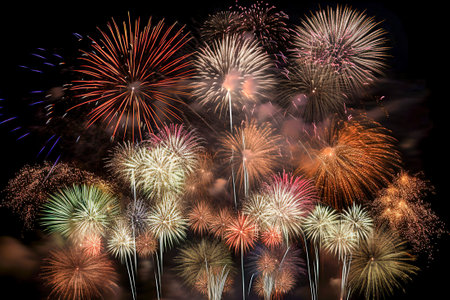 Epic Sky Symphony: A Spectacular Fireworks Finale Lights Up the Night in a Burst of Colorsの素材