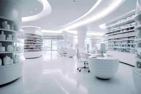 Futuristic Pharmacy Design: A Modern Approach to Health Care Retail Spaceの素材